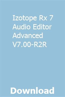 Izotope Rx 6 Mac Free Download